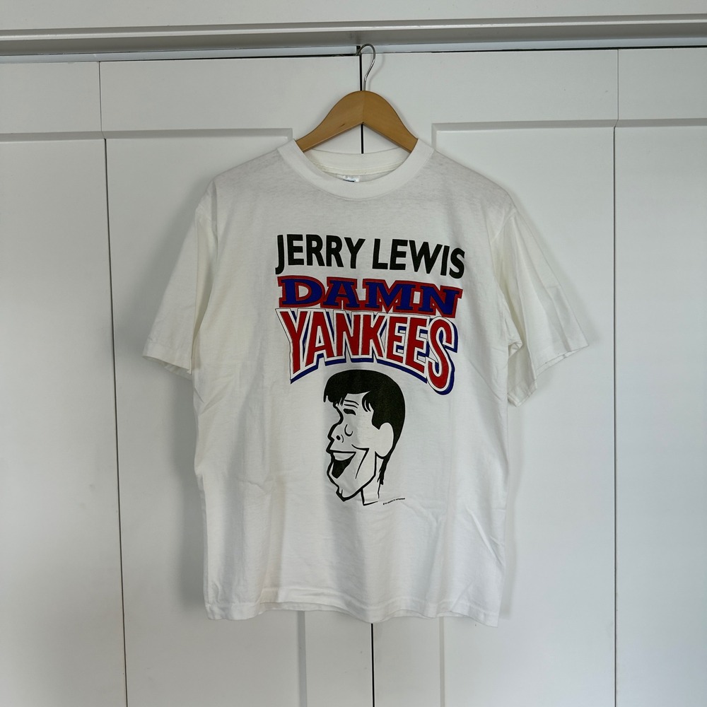 Mens GEM Jerry Lewis Damn Yankees T Shirt XL White Broadway Musical Vintage 90s